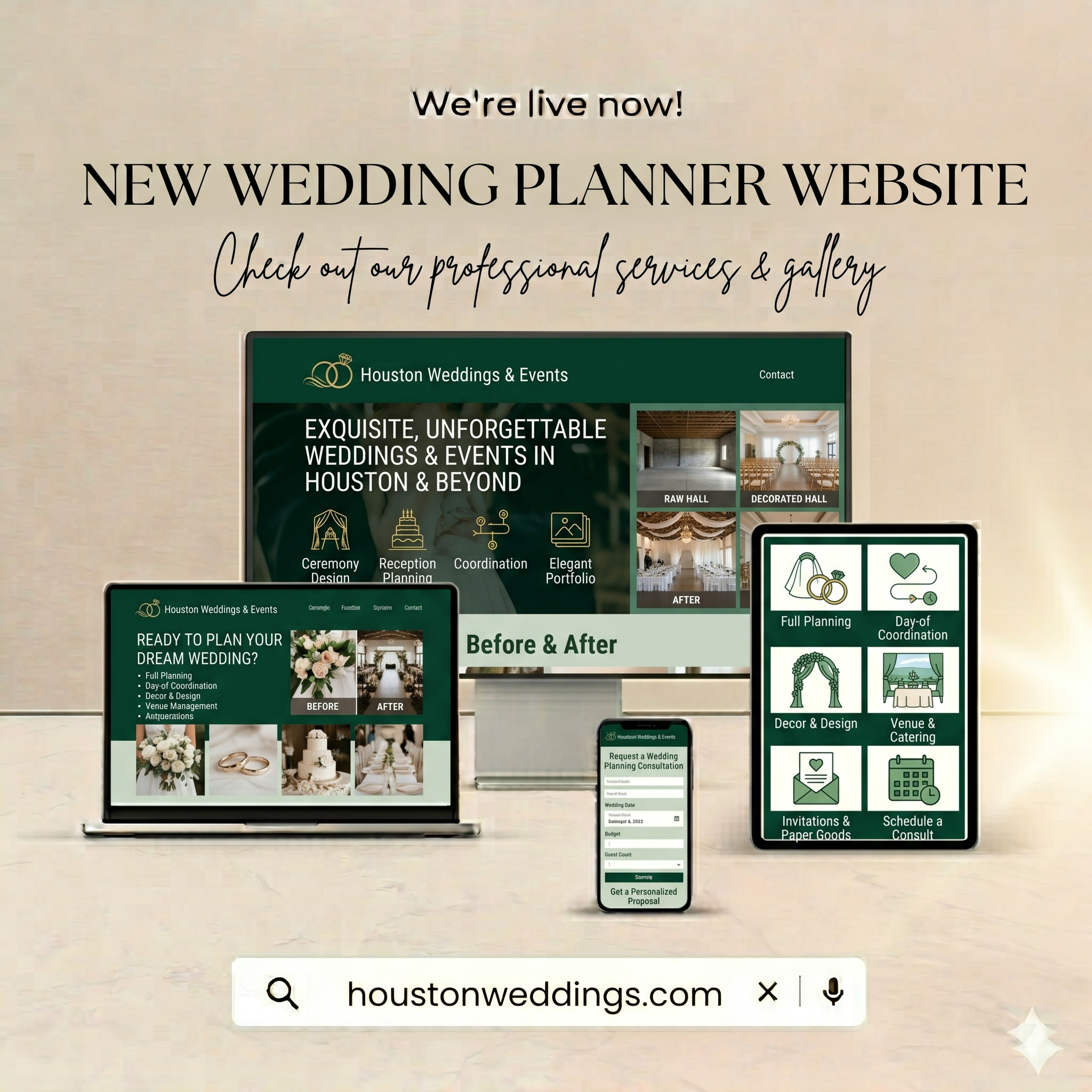 Beautiful fast wedding planning business website design