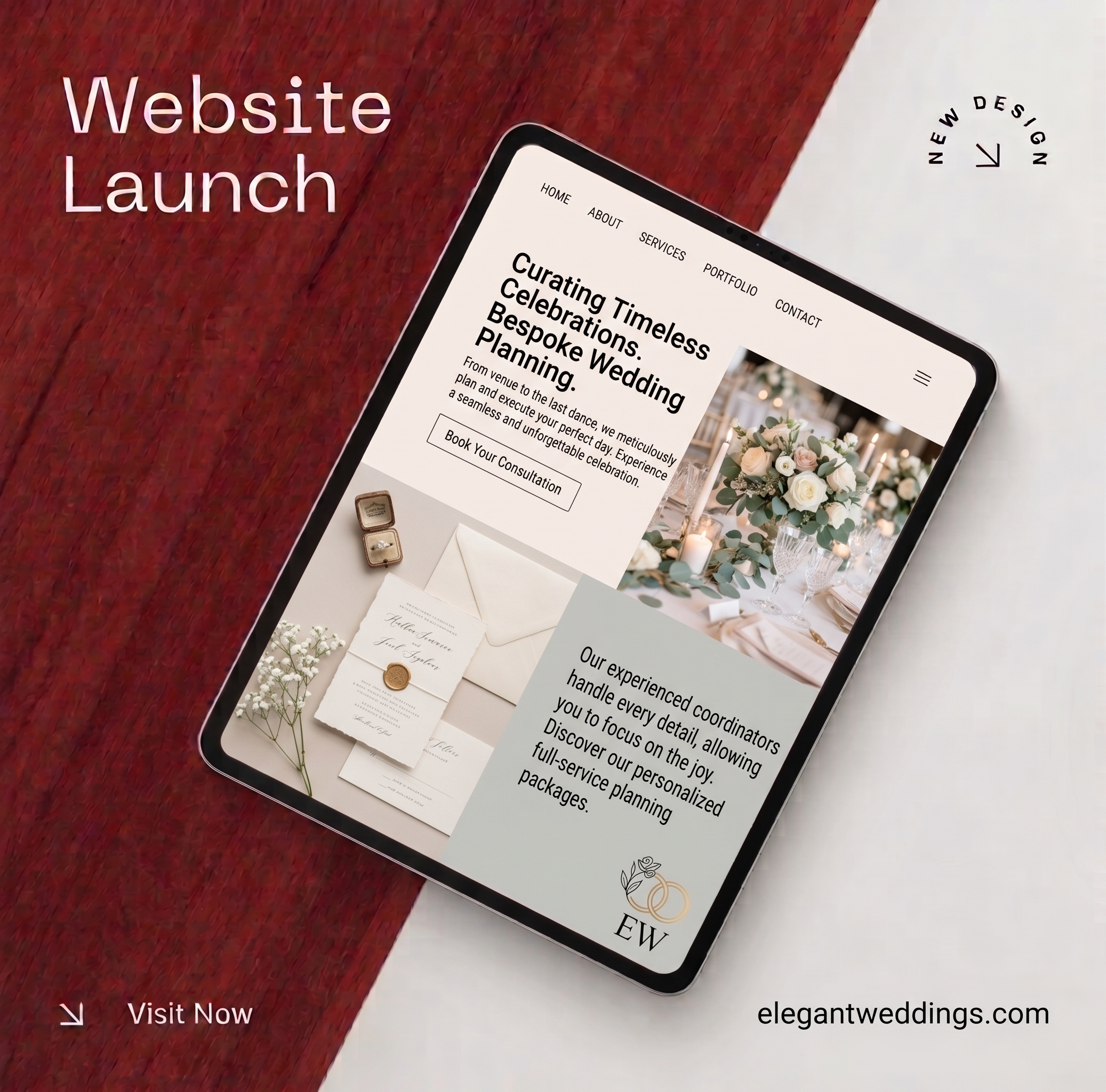 Wedding planning business specific website content